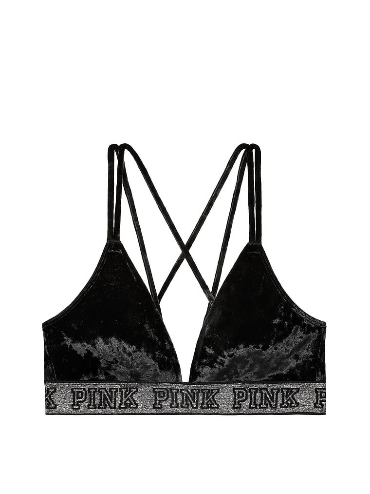 pink velvet bralette