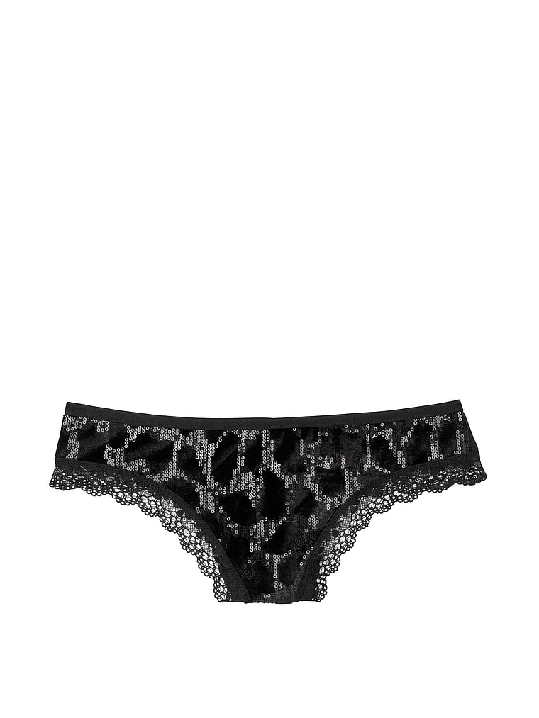 VictoriasSecret Lace & Mesh Thong Panty - 11164768-4SVM