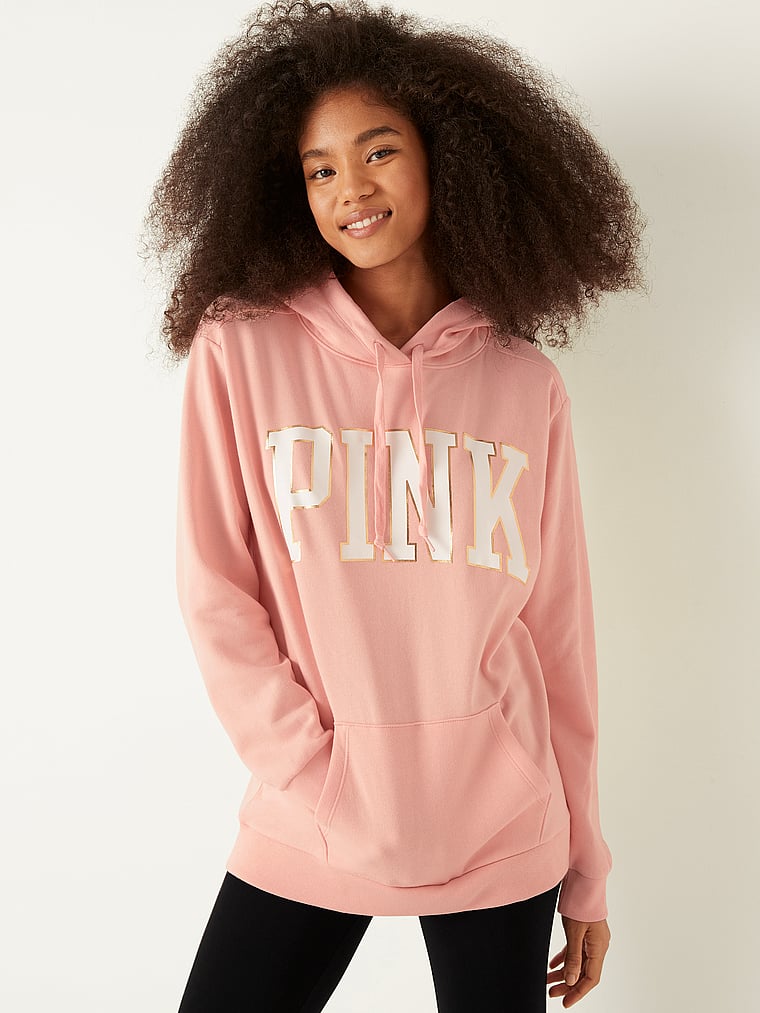 Everyday Lounge Notch Neck Campus Pullover - PINK - pink