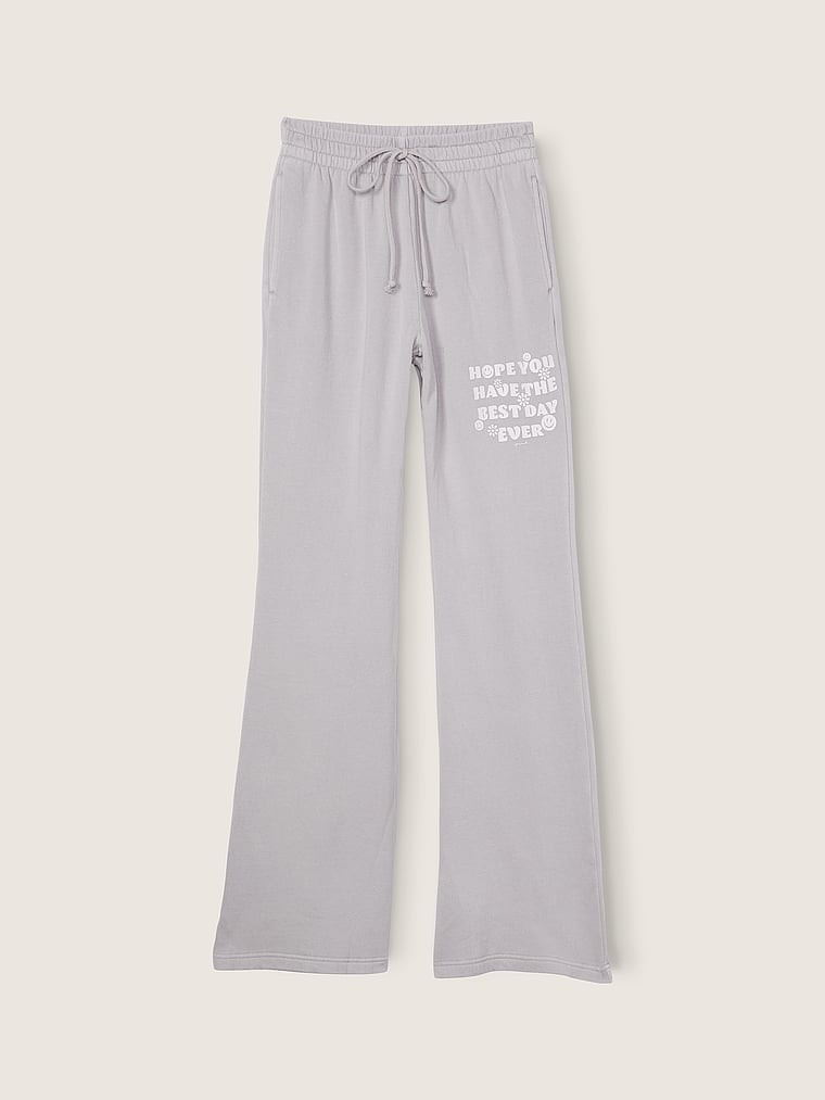 High-Waist Flare Sweatpant - PINK - pink