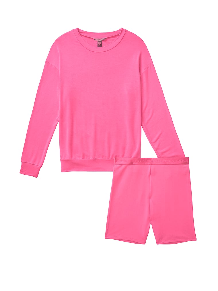 victoria secret pink biker shorts set