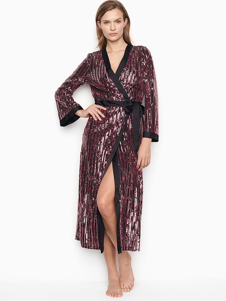 Long Sequin Kimono Robe - Victoria's 