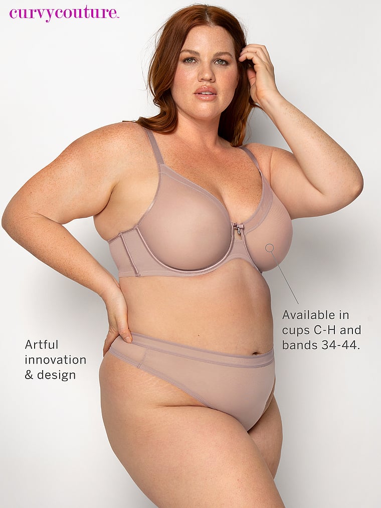 Curvy Couture Sheer Mesh Unlined Bra *Final Sale*