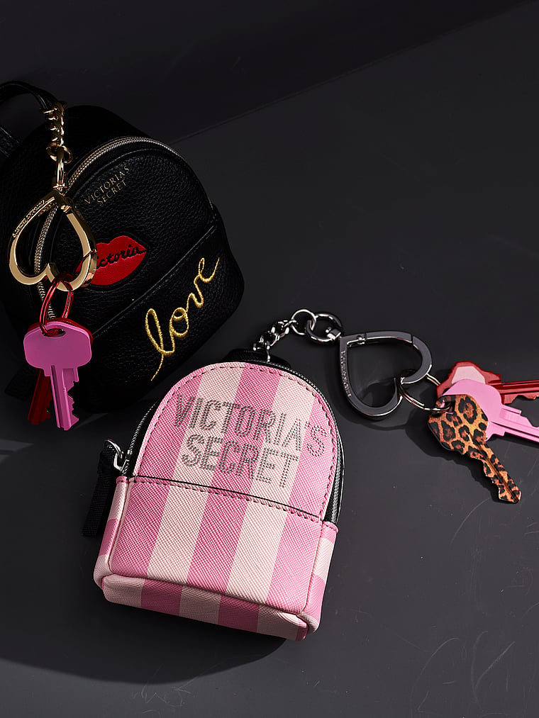 Bags, Victorias Secret Striped Backpack Keychain