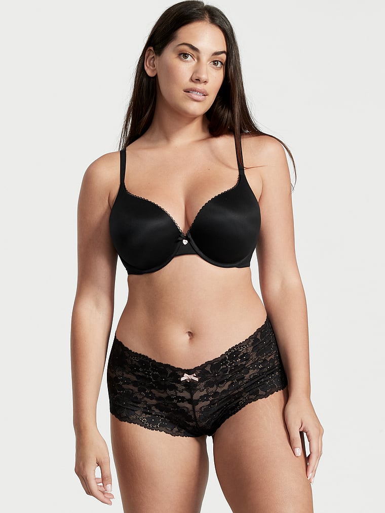  Victorias Secret Perfect Shape Push Up Bra, Full Coverage,  Lace, Padded, Bras For Women, Body By Victoria Collection, Black