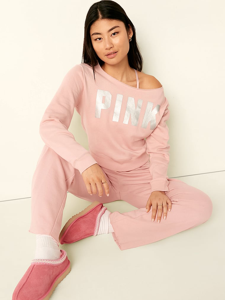 Pink victoria secret 2025 crop top hoodie