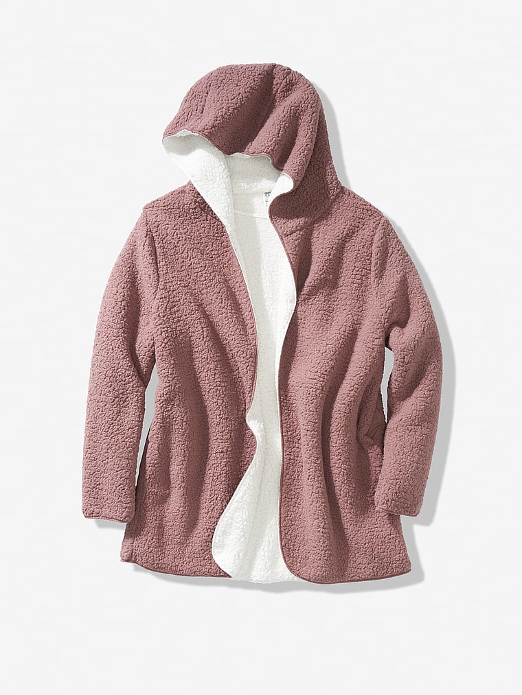 pink sherpa cardigan