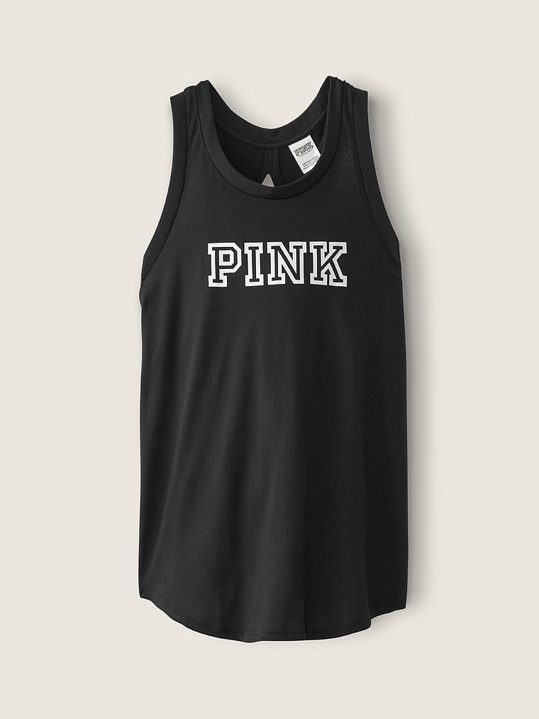 PINK Victorias Secret Black Hot Pink Muscle Tank