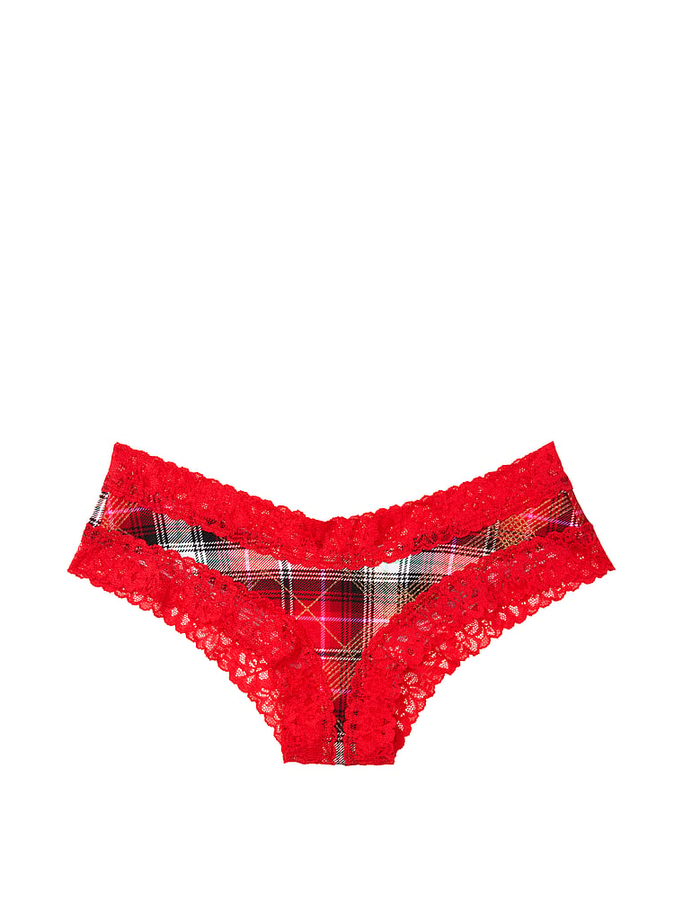 VictoriasSecret Stretch Cotton Lace-trim Cheeky Panty. 3