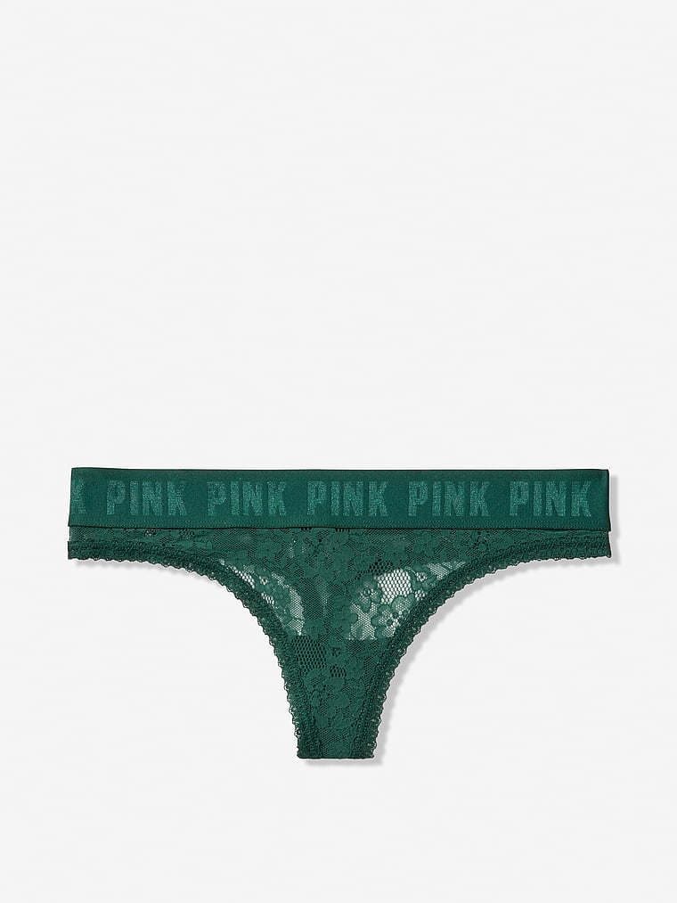 VictoriasSecret Lace Logo Thong. 1