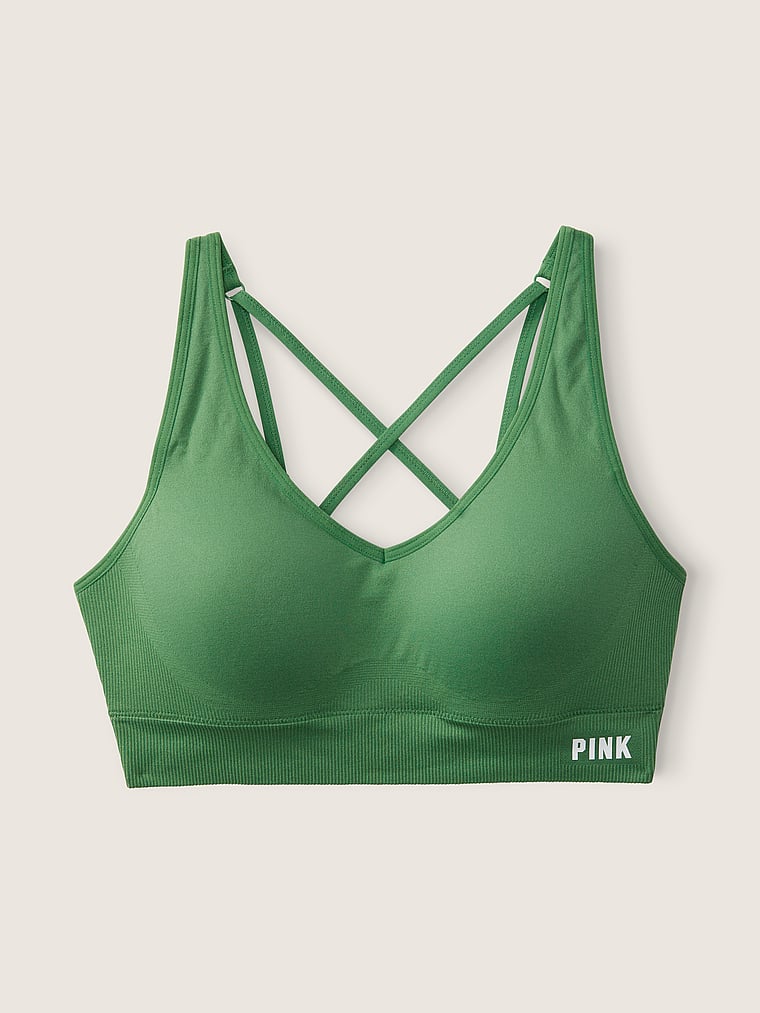 Victoria's Secret PINK Soft Pine Green Medium Impact Push Up Sports Bra