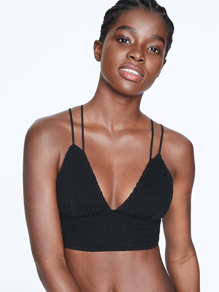 smocked triangle bralette