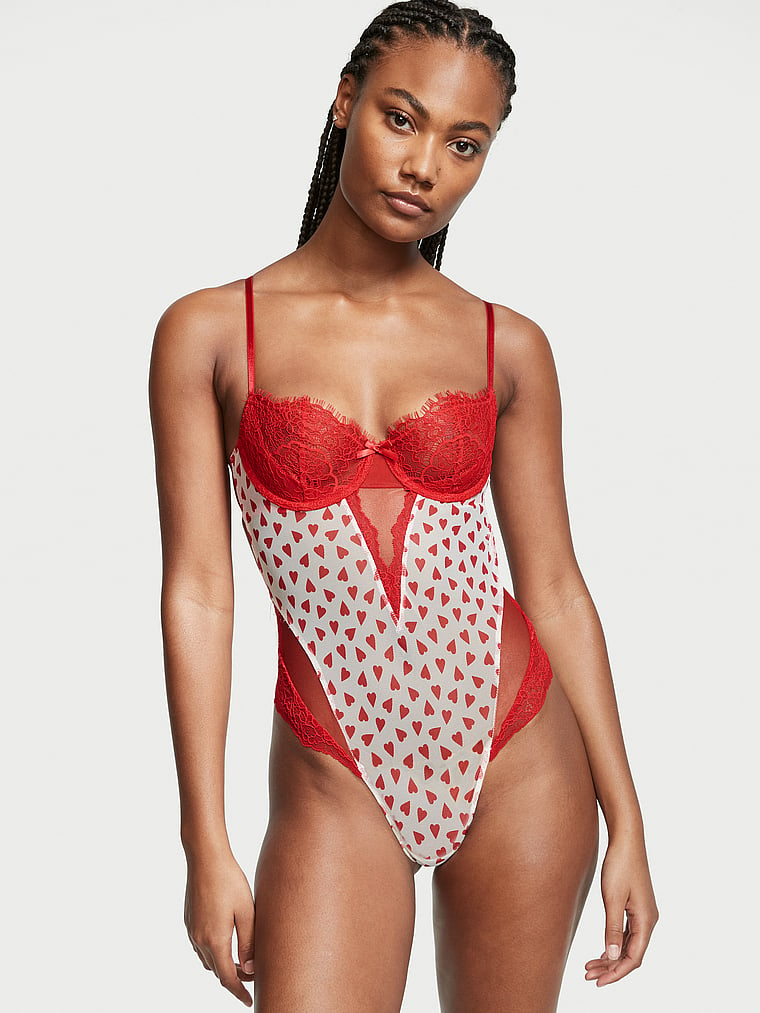 red bodysuit victoria's secret