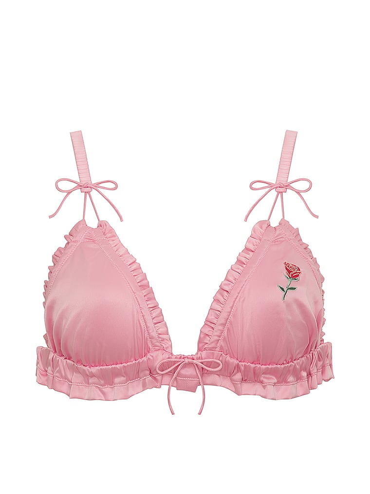 Victoria's Secret unlined 36C BRA SET M panty lot light pink smooth lace