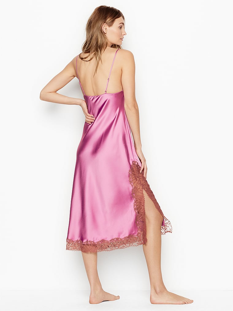 pink midi slip dress