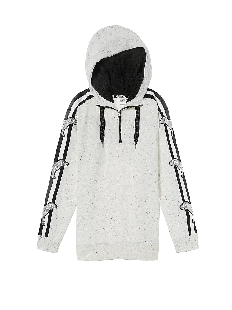 sherpa lined hood campus pullover pink