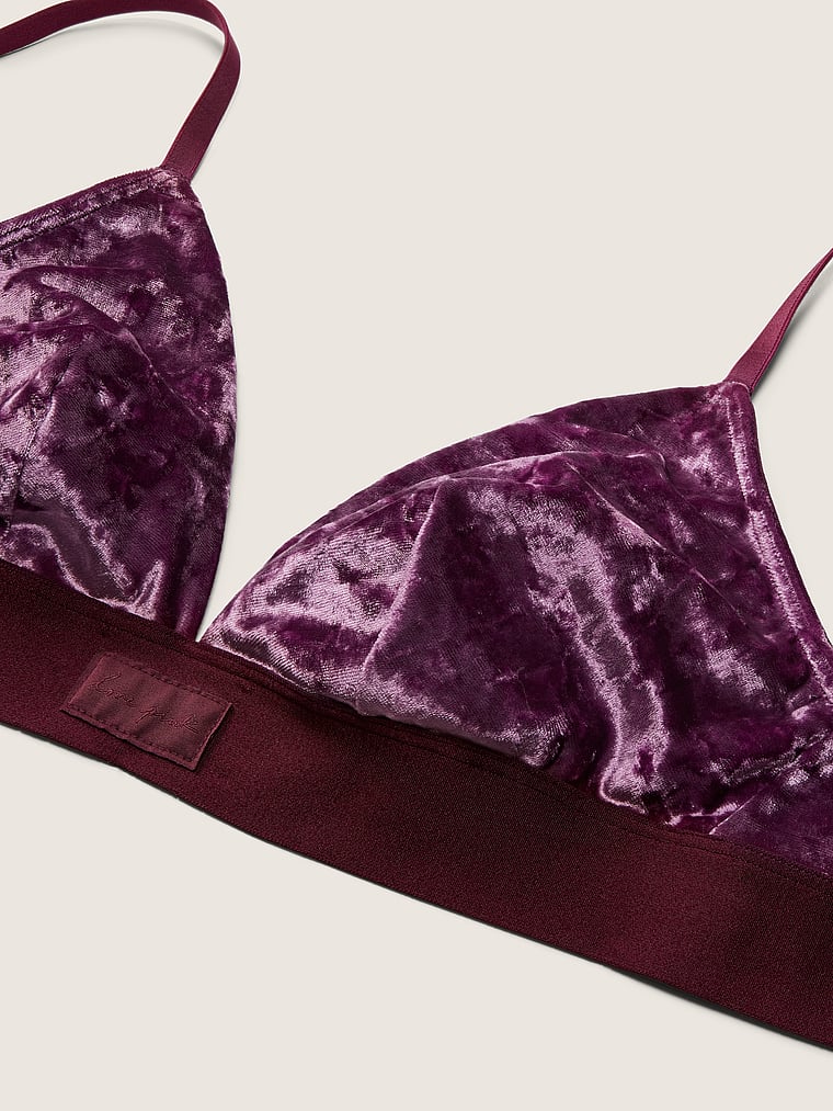 Velvet Bralette. Bright Pink Triangle Bralette Top. Luxurious Lingerie –  Tatiana's Threads