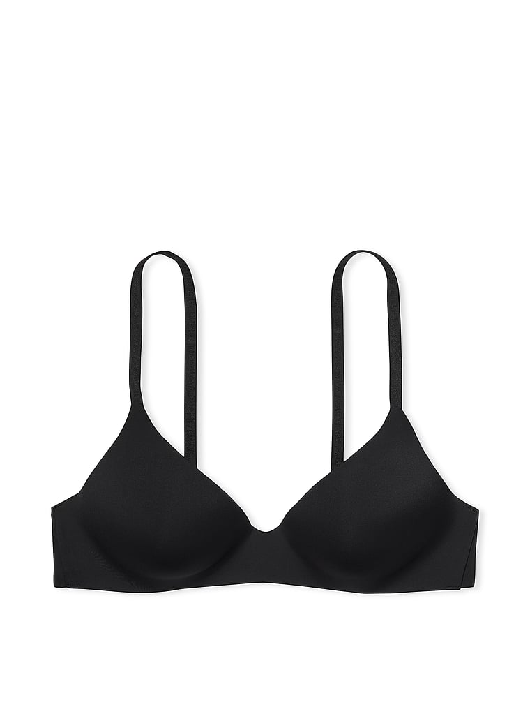 Victoria's Secret black tshirt lightly lined wireless bra sz 34DD