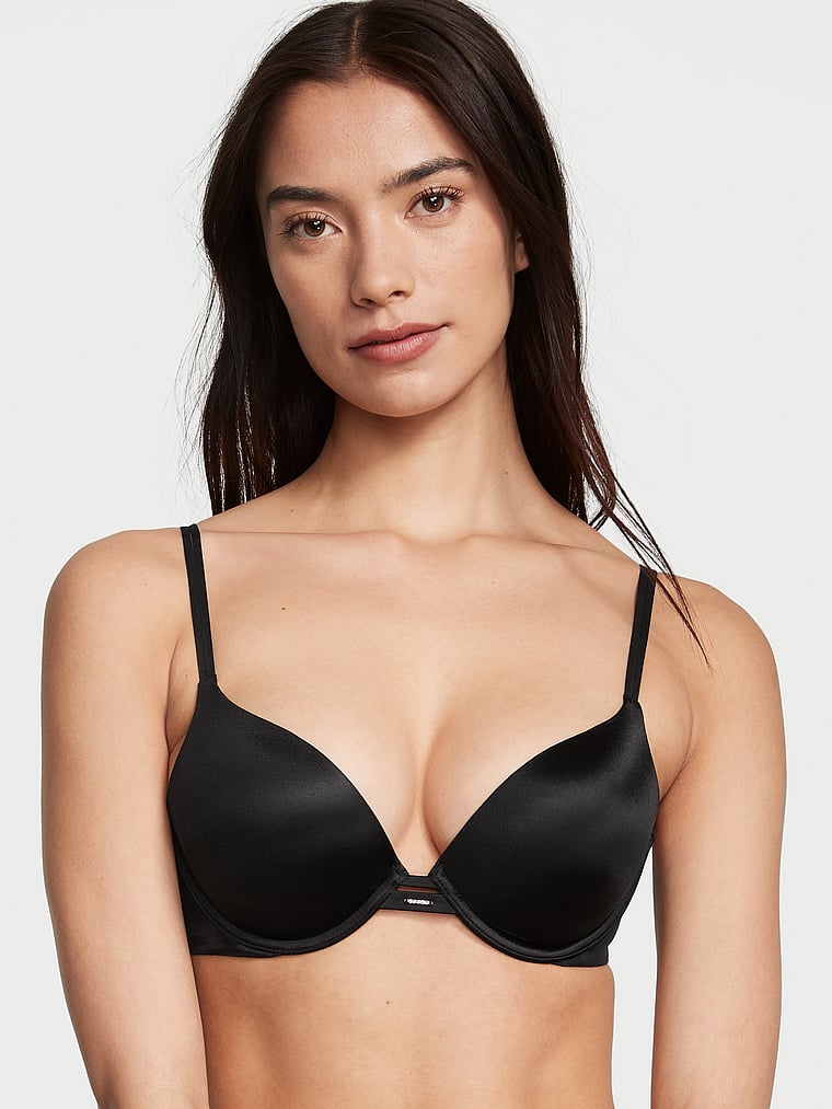 Victoria's Secret, Very Sexy Smooth Push-Up Bra, Black, onModelFront, 1 of 6 Ame is 5'10" and wears 34B or Small