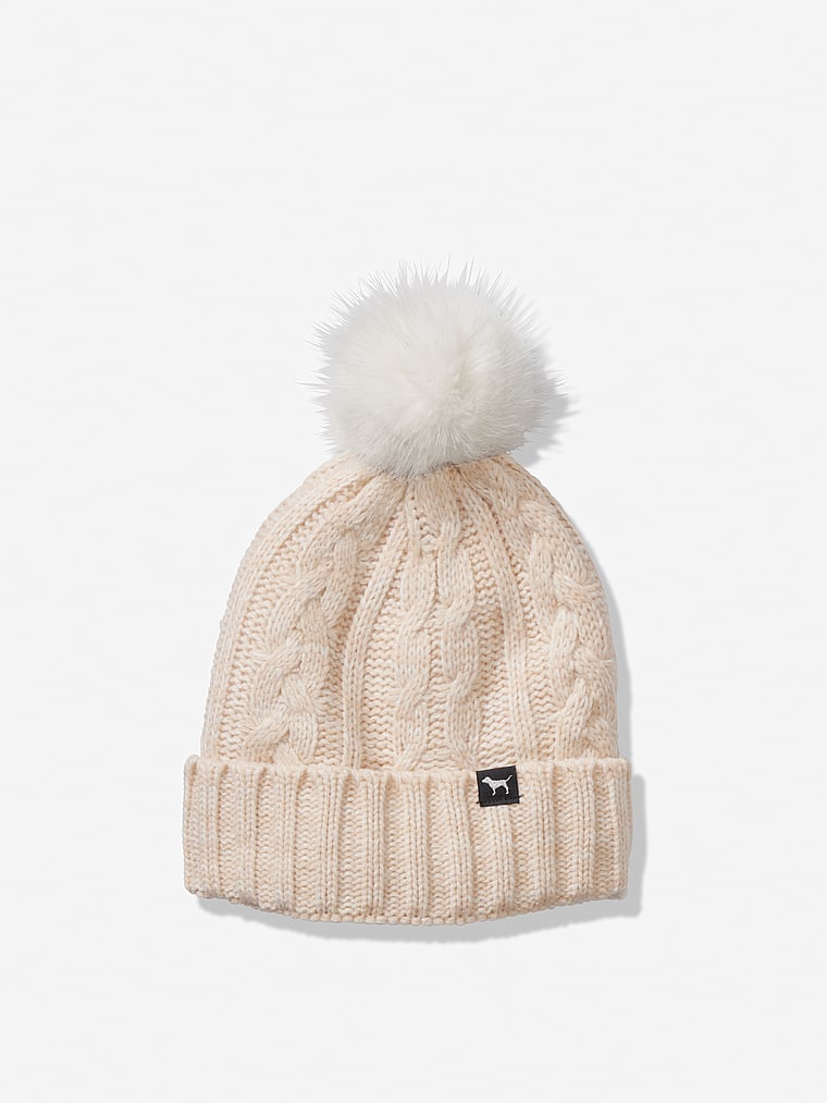 pink sherpa lined beanie