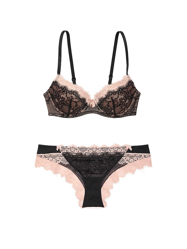 ONE Set] Victoria's Secret Gel Pushup Plunge Bra+Panty Set/Bra And