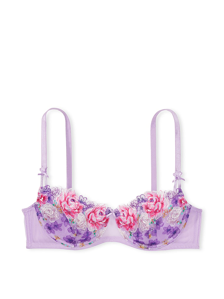 Wicked Unlined Floral Embroidery Balconette Bra