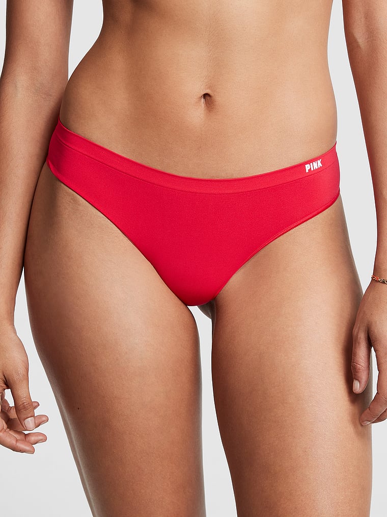 Buy Victoria's Secret PINK Pepper Red Thong Seamless Knickers from