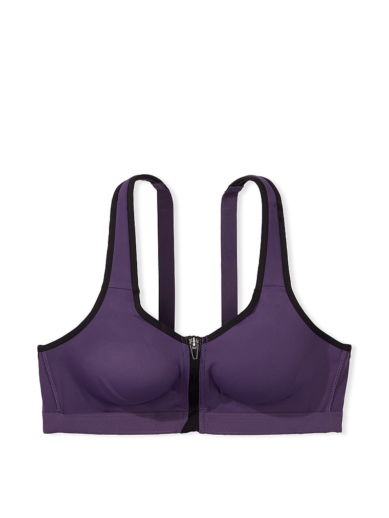Victoria's Secret Sports Bra Women's Purple blue Front Zip Adjustable Strap  36B
