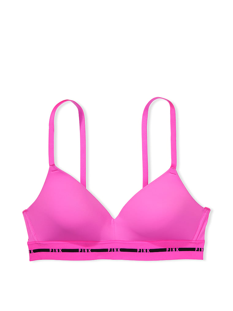 PINK - Victoria's Secret Victoria's Secret Pink Wear Everywhere Wireless  Lightly Lined Logo band Bra Blue Size 34 E / DD - $20 (44% Off Retail) -  From Mandie