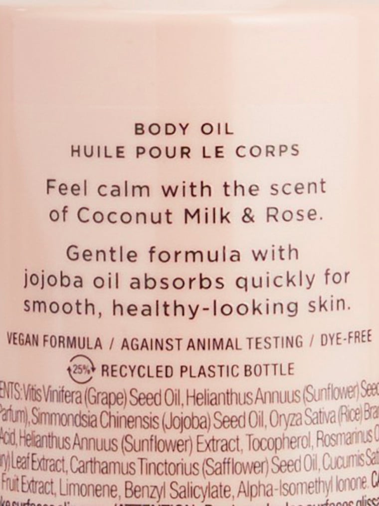 Victoria's Secret, Body Care Body Oil, Coconut Milk & Rose, onModelBack, 2 of 2