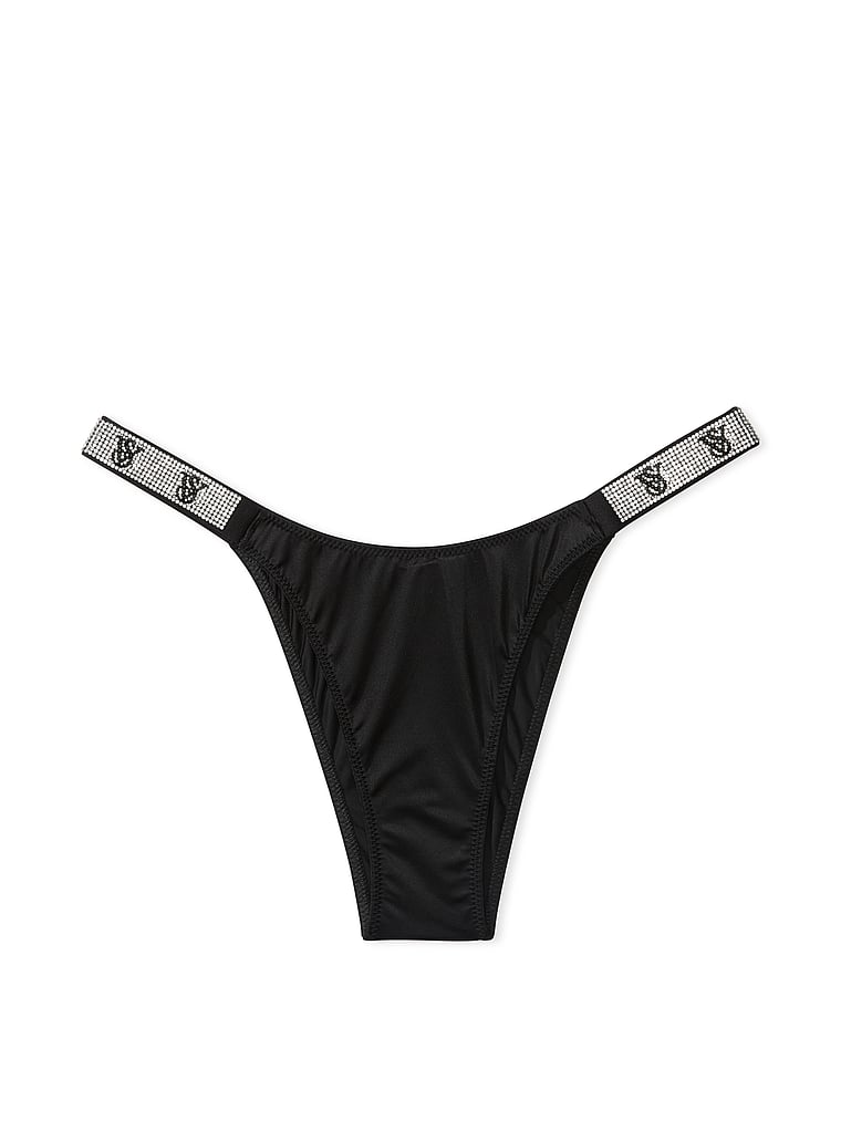 L Victoria Secret Very Sexy Rhinestone Shine Strap Brazilian Bling Panty  NEW - RR Trailers