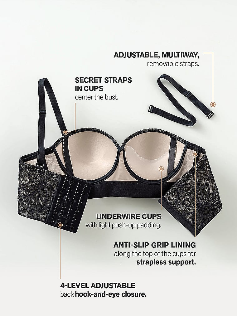 40C Bras for Women Underwire Push Up Lace Bra Pack Padded Contour