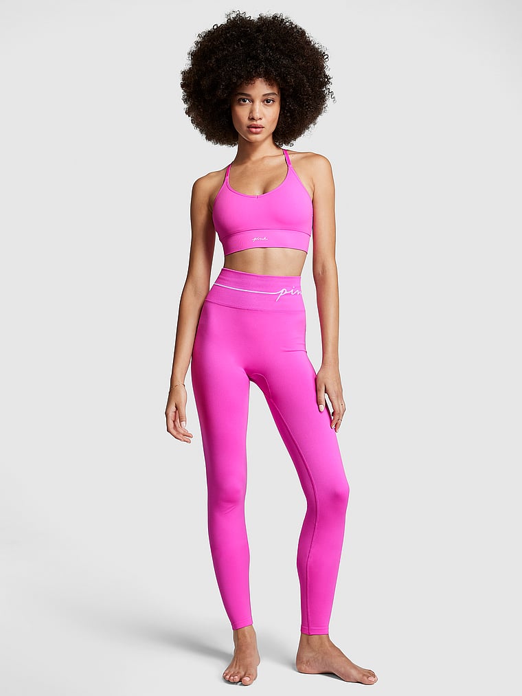 Victoria's Secret Pink Tank Top + Leggings Set Bayberry Black Logo