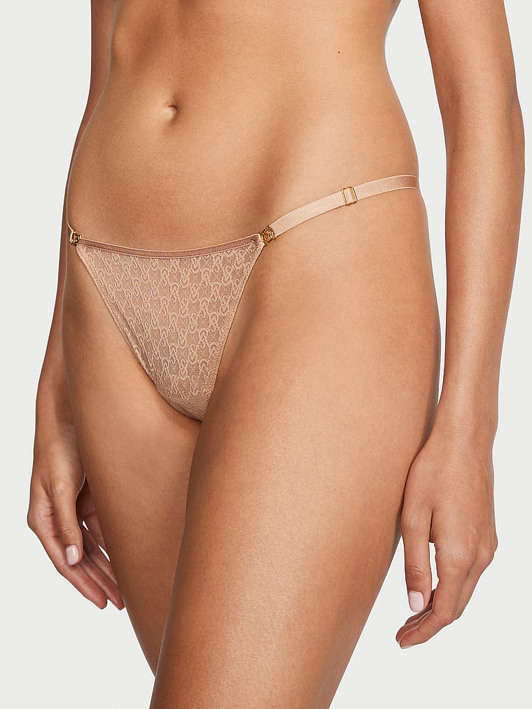 Icon by Victoria's Secret Icon Lace Adjustable Thong Panty