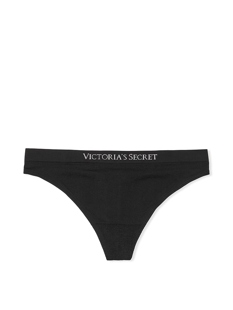 Victorias Secret PINK Seamless Thong Panty Black UAE