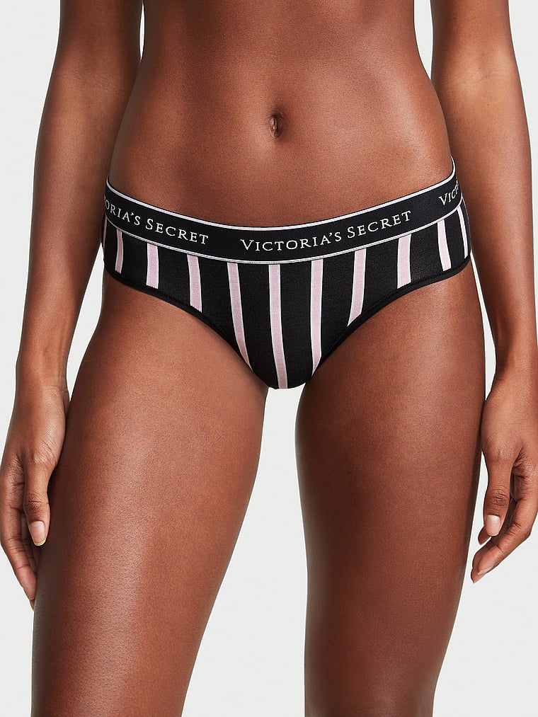 NEW Victoria's Secret Soft Seamless Hiphugger Panty Beige Logo