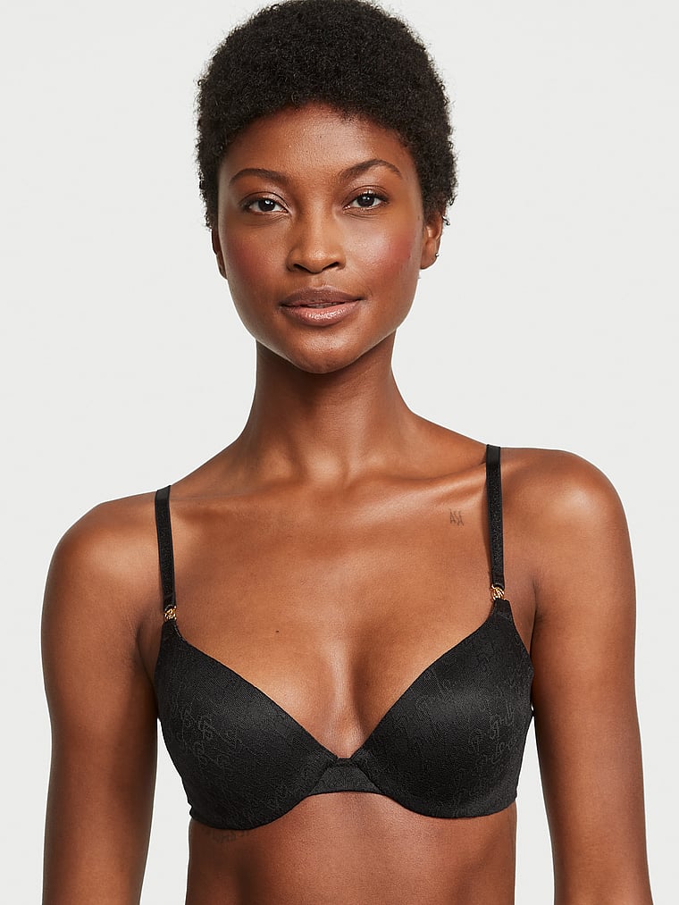 Victoria's Secret Icon Push Up Demi Bra, Custom Padding, VS Monogram Lace,  Bras for Women, Very Sexy Collection, Black (32A) at  Women's  Clothing store