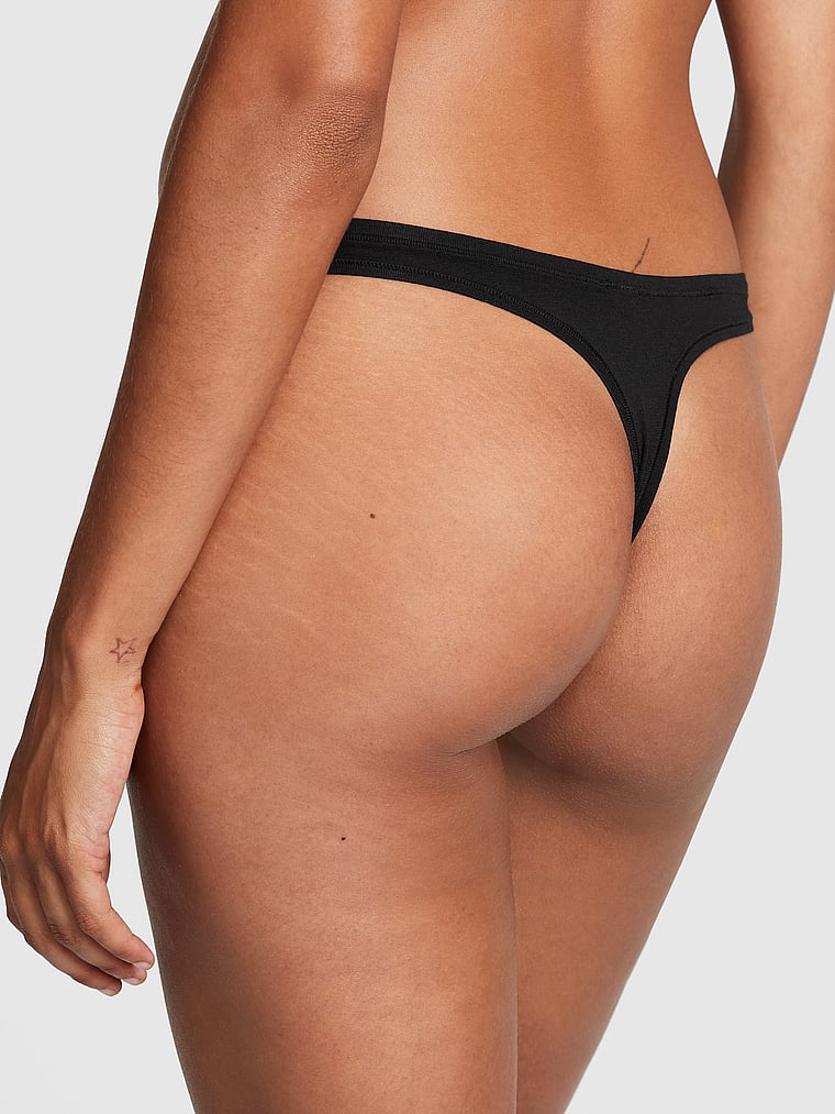 Modern Cotton Thong, black