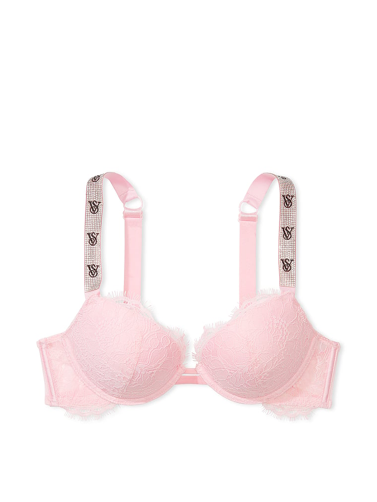 Victorias Secret Bombshell Push Up Bra, Adds 2 Cups, Shine Strap, Bras for  Women (32A-38DD) Pretty Blossom 36D