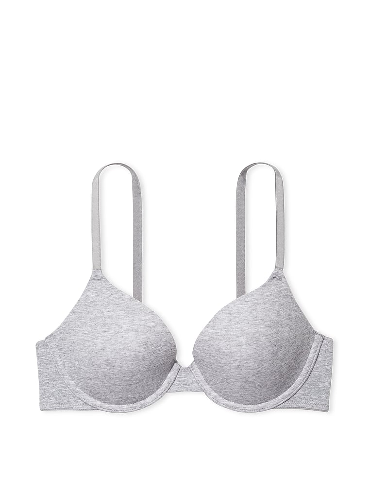 Victoria's Secret PINK Wear Everywhere T-Shirt Lightly Lined Bra in Heather  Grey