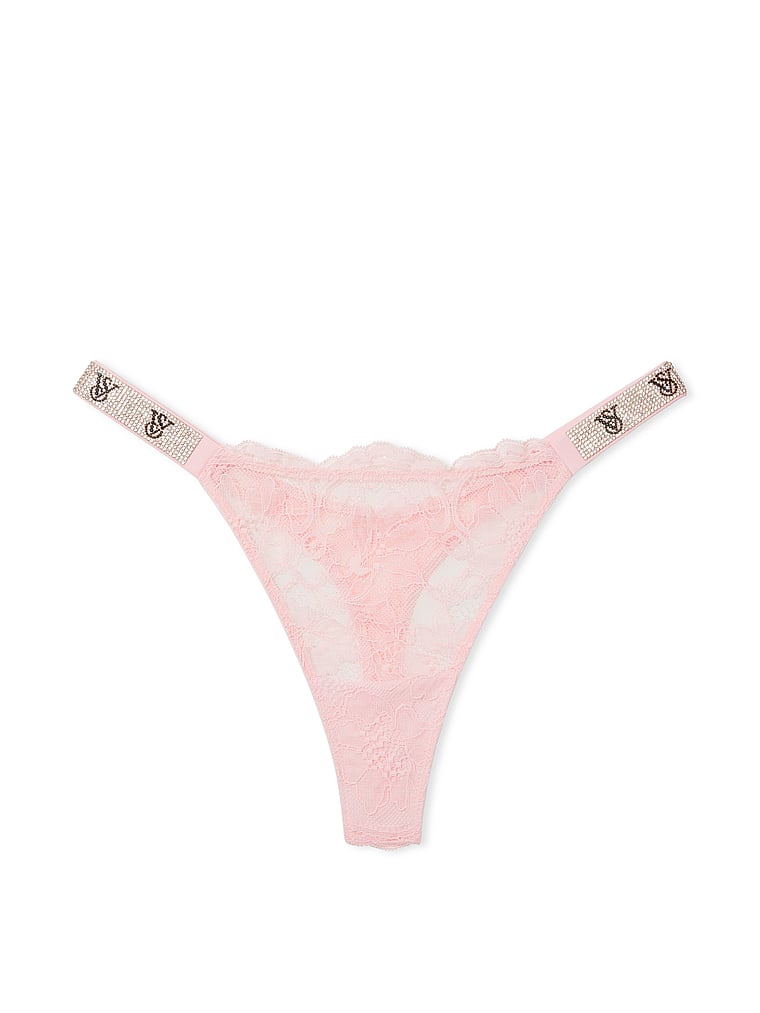 New Victoria’s Secret Light Pink Floral Lacey Thong Tanga String Panties