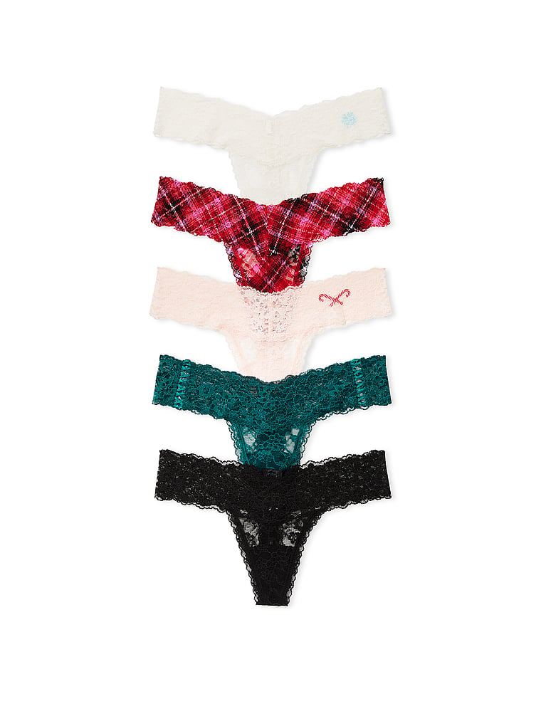 5-Pack Lace Thong Panties