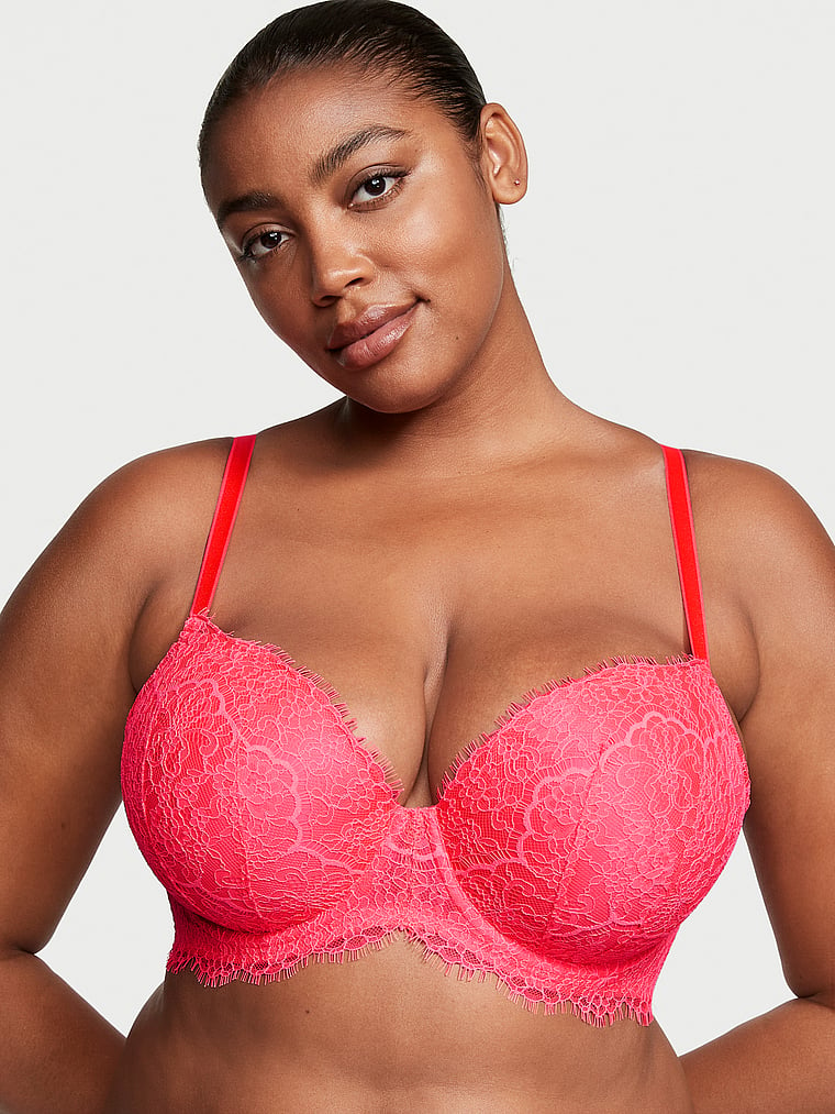 Buy Victoria's Secret Pink Berry Push Up Lightly Lined Lace Demi