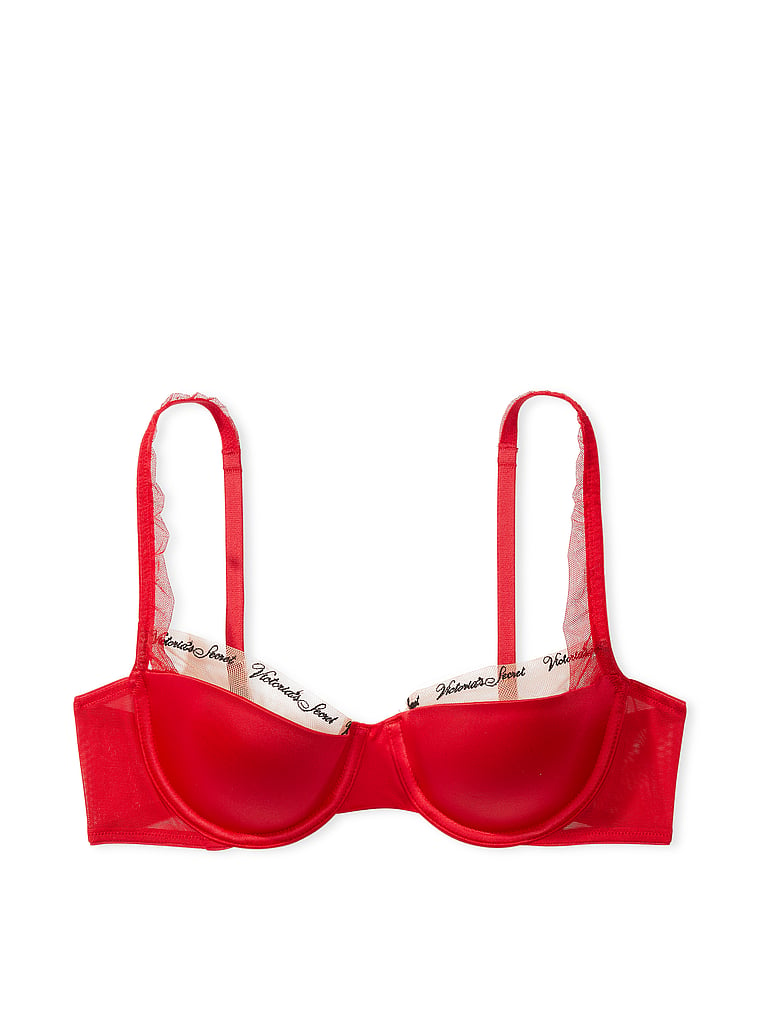 Victoria's Secret Very Sexy Strappy Unlined Balconet Bra Lipstick Red Cup  Size 38DD NWT
