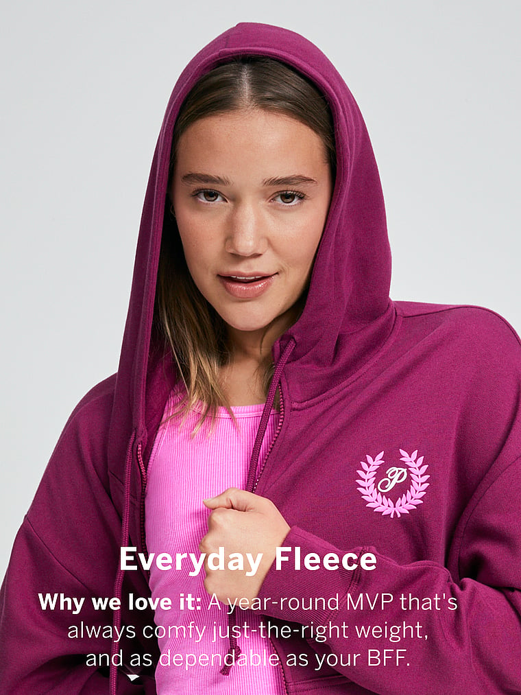 Victoria's Secret Pink Fleece Zip Up Perfect Hoodie, Women's Hooded  Sweatshirt, Blue (XS) at  Women's Clothing store