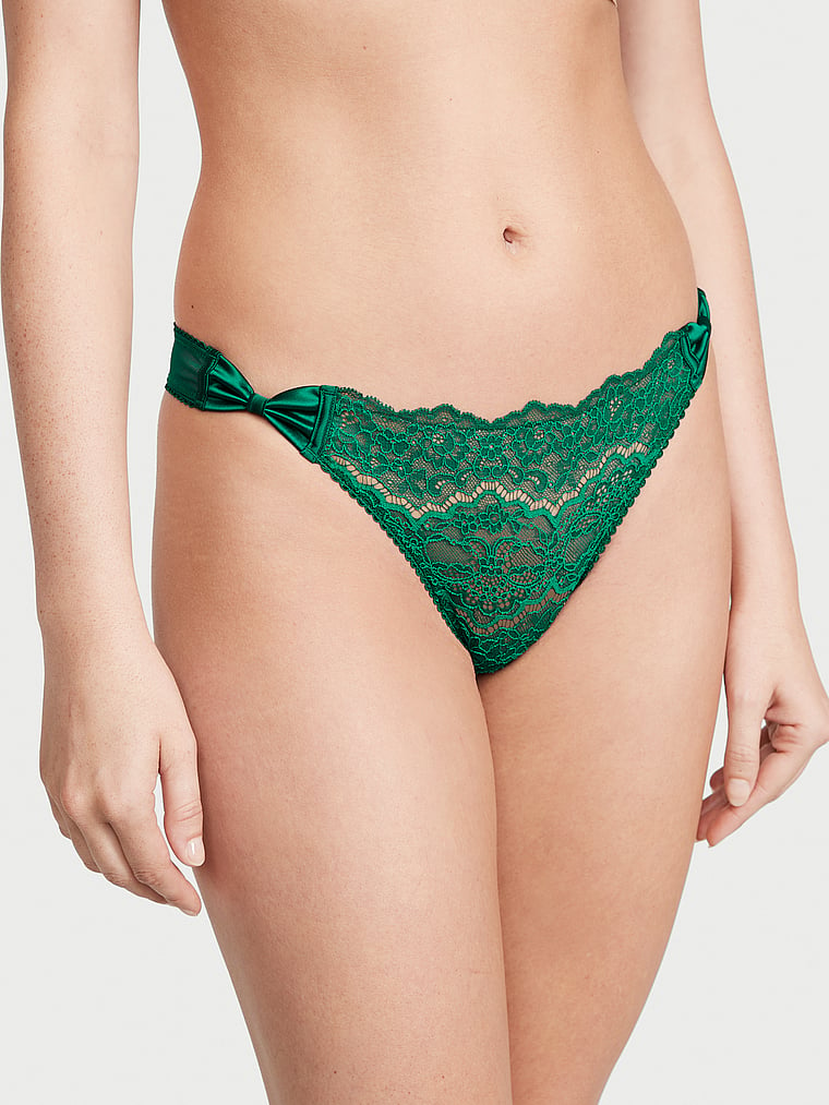 No Boundaries Women's All Lace Thong Panties Size 2XL (9) Blue & Green New