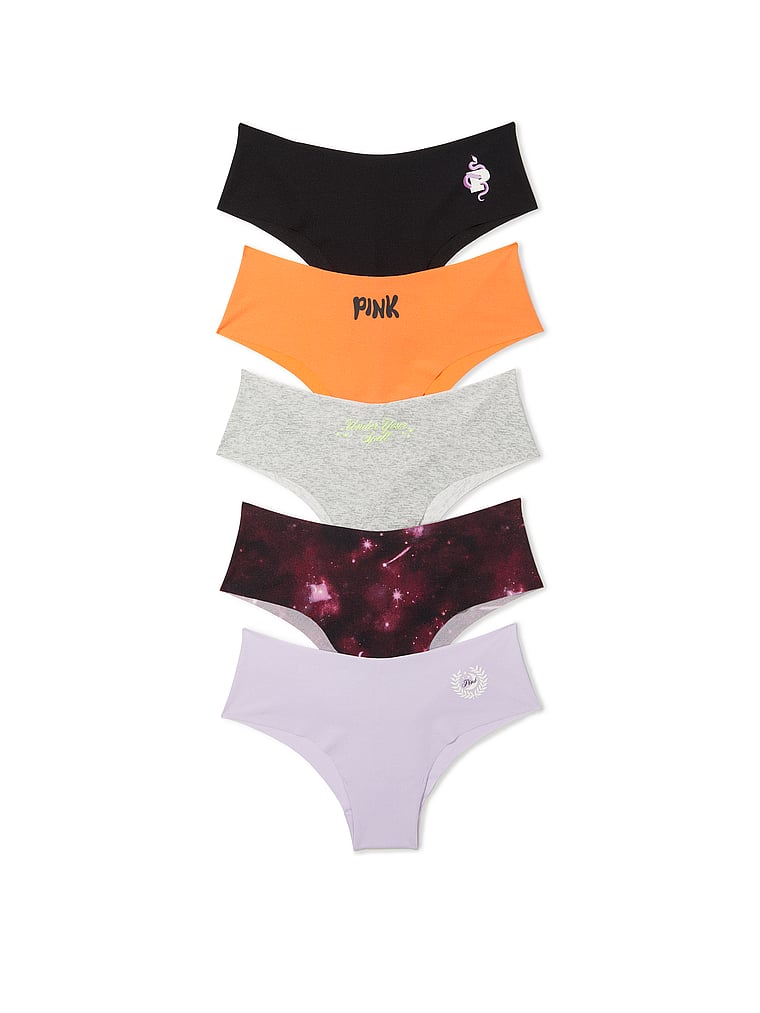 Victoria's Secret PINK 5-Pack No-Show Thong Underwear, Neutral, M :  : Fashion