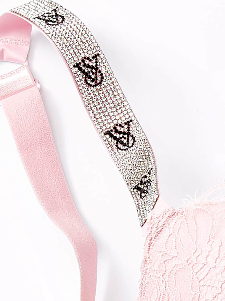 Victoria's Secret Bombshell Lace Set Shine Strap Lipstick 34B Medium