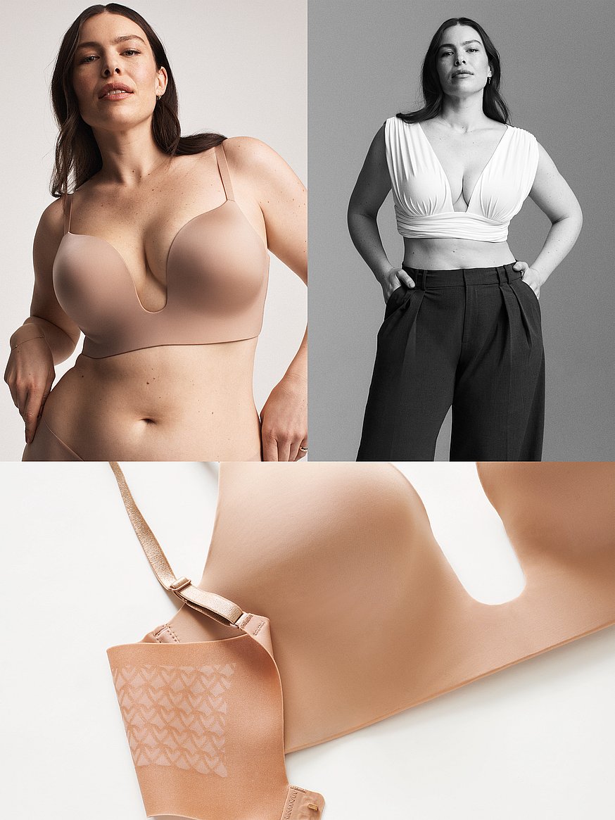 Victoria's Secret very sexy plunge bra size 36D, plum, swirl back