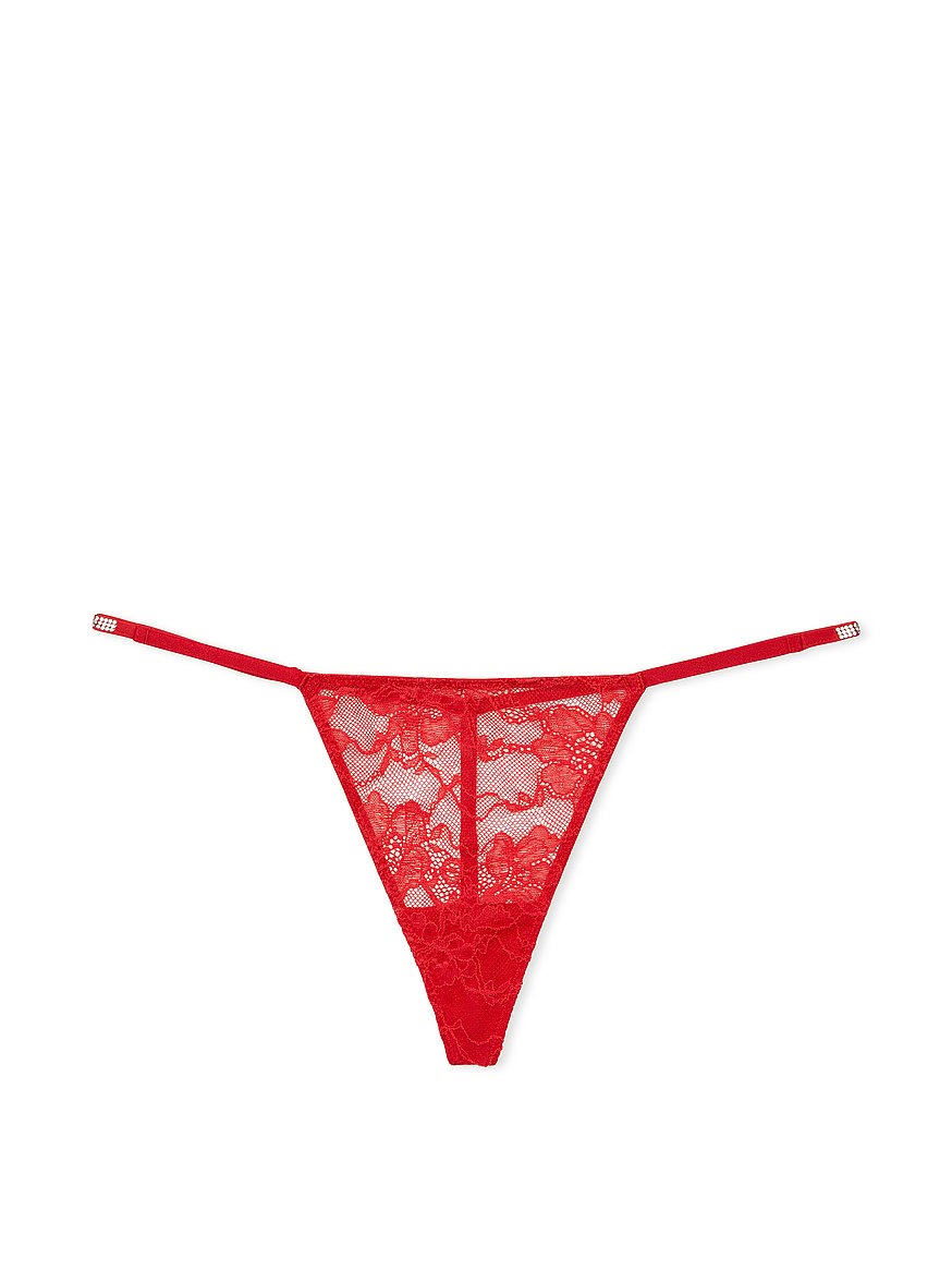  Victoria's Secret Very Sexy Subtle Rhinestones Shine V-String  Panty Color Red New (X-Small) : Clothing, Shoes & Jewelry